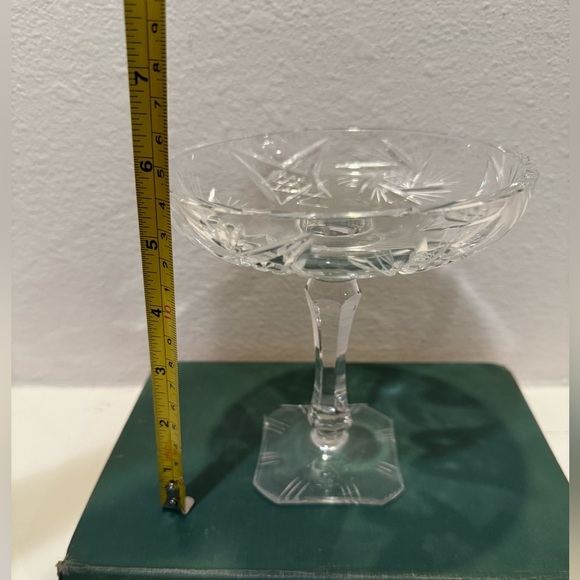 Vintage Cut Crystal Pinwheel Compote Dish - Picture 7 of 9
